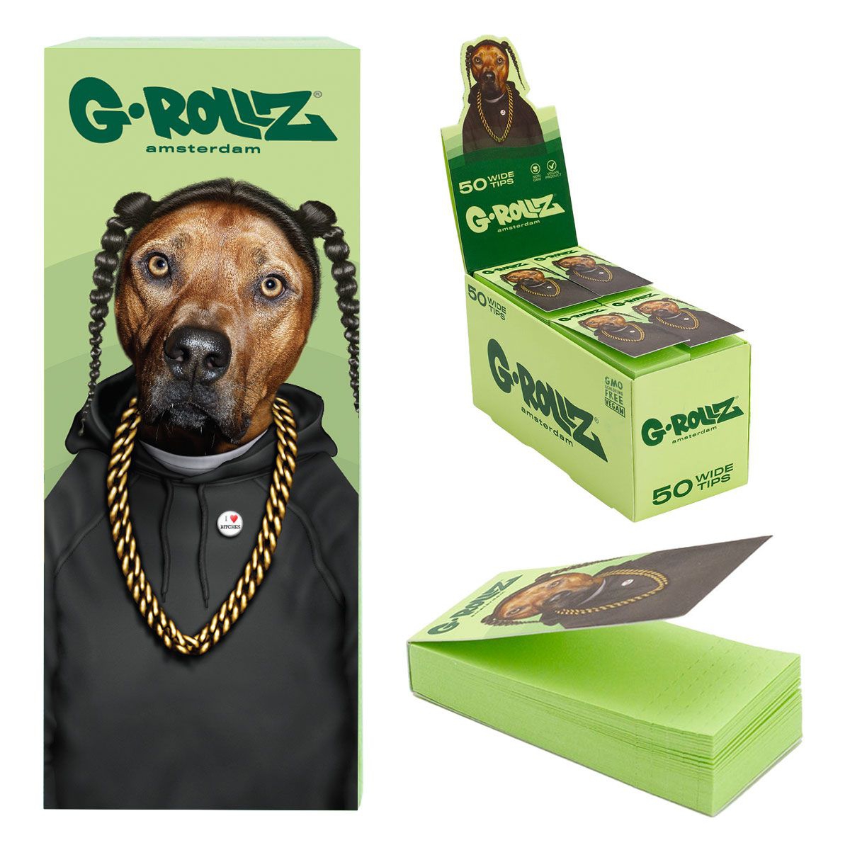 Типсы | G-Rollz - Pets Rock Green 50 листов.